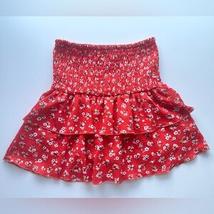 Zara Red Floral Skirt